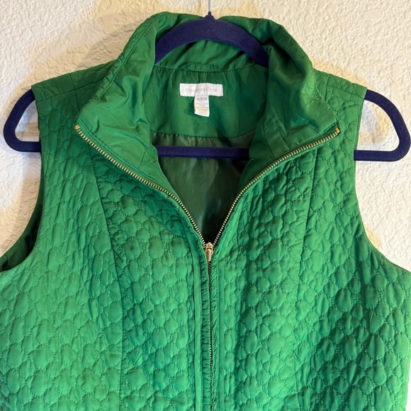 Charter Club Quilted Vest Zipper Tapered Back Kelly‎ Green, Size M - Picture 3 of 8